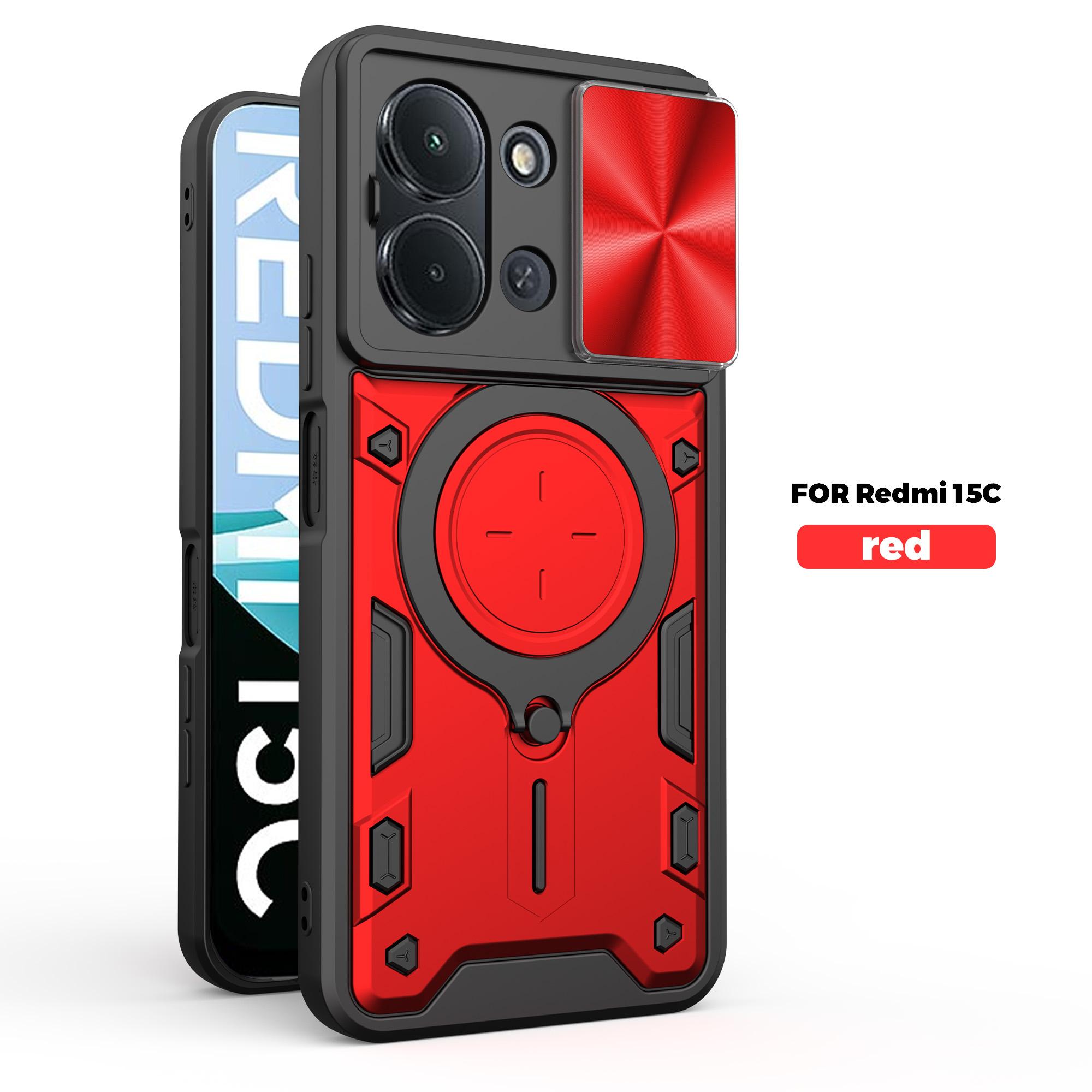 

Для Redmi 15C 171MM/Redmi 15C 173MM Обертова ковзна кришка для камери Магнітний чохол для телефону Захисний чохол For Redmi 15C 171MM червоний