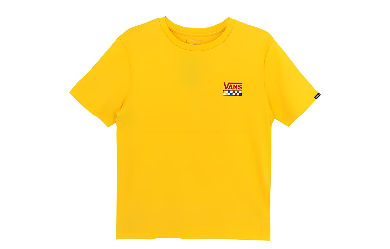 Vans T Shirts Men s Yellow Crew Neck Moderate Straight Fit VN0A4URQ85W L