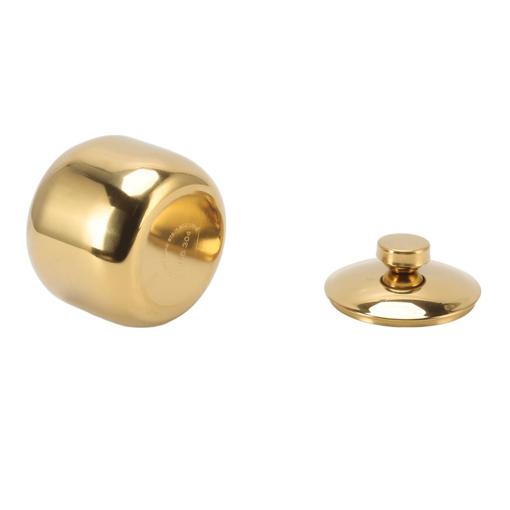 Oțel Inoxidabil Aur Condiment Asezonare Vas Recipient Borcan Depozitare Sare Zahăr Piper