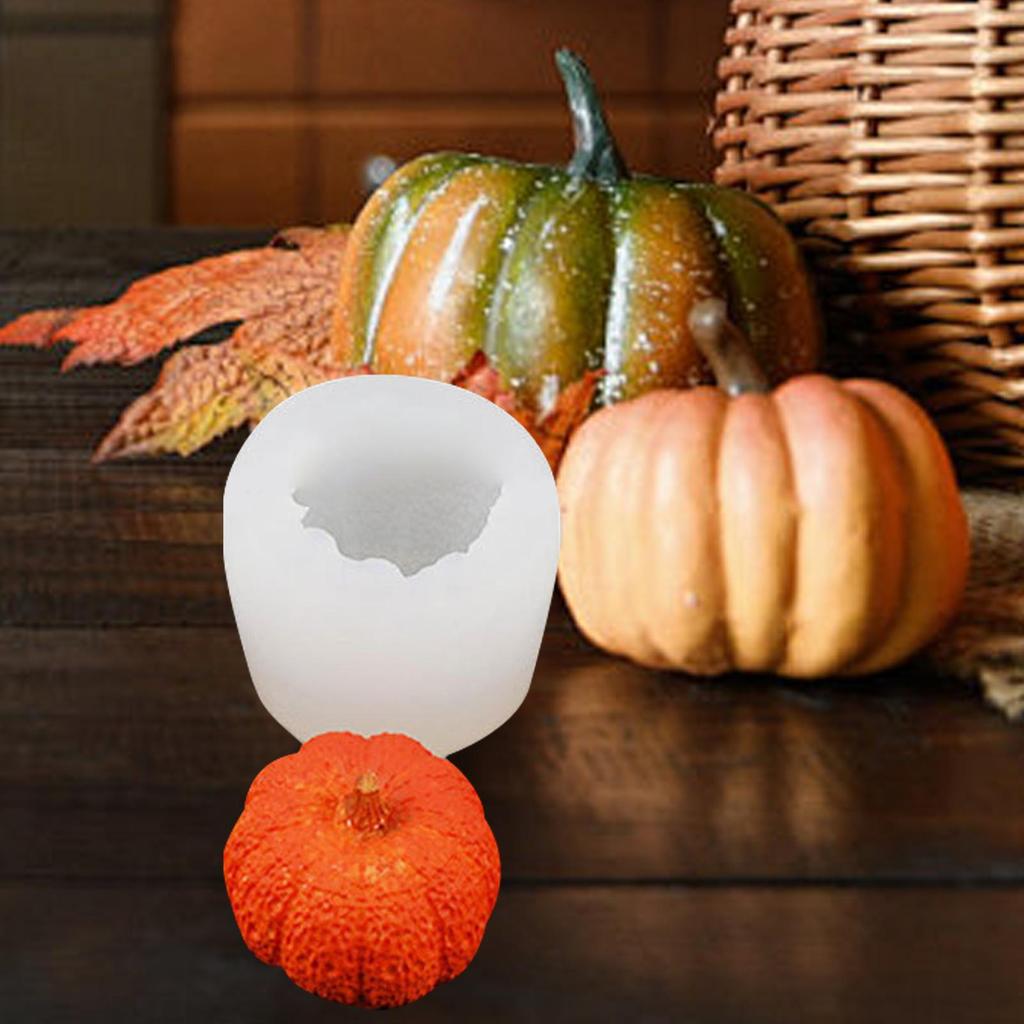 Halloween Pumpkin Scented Candle Mold 3D Simulated Pumpkin Maple Leaves Cookie Molds DIY Silicone Cake Chocolate Fondant