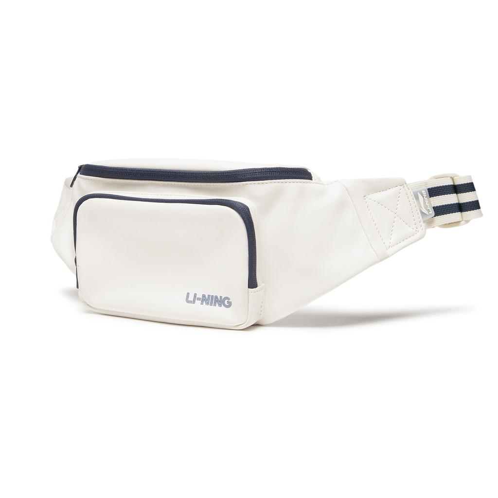 New LiNing Polyurethane Fanny Pack Unisex Ivory & Space Blue ABLV045-2