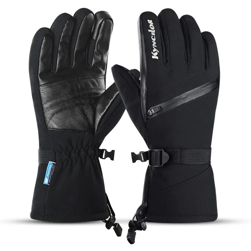 Warm Waterproof Touch Screen Motorcycle Ski Cycling Gloves Winter Outdoor Sports Driving Running Dirt Bike Riding A0081 Black  XL