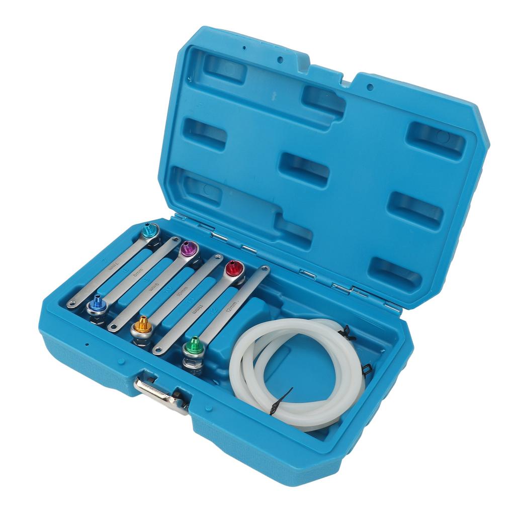 Brake Bleeding Spanner Tool Kit 7 To 12mm 12 Point Wrench Oil Drain Hose with Check Valve for Car Light Truck SUV