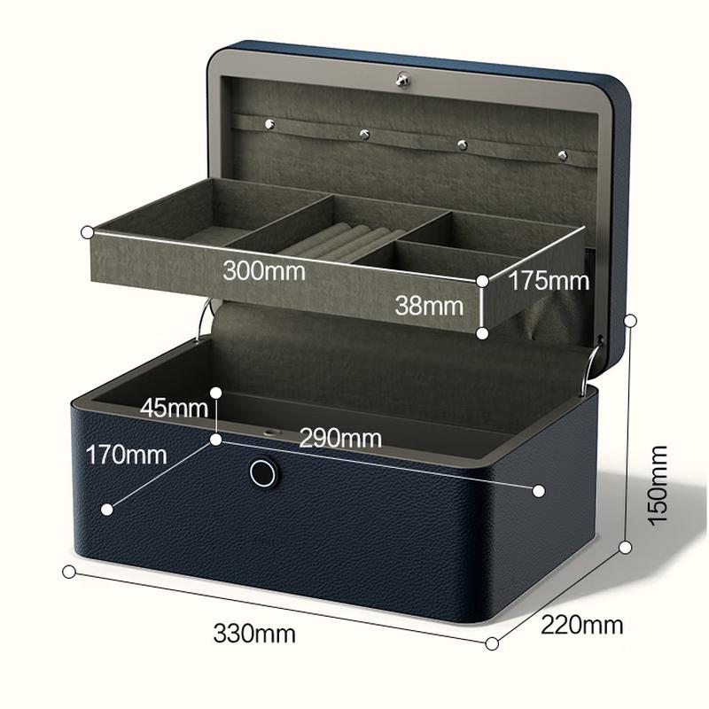 Deli Fashion Leather Fingerprint Jewelry Box