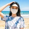 Women's Full Face UV Protection Sun Hat with Brim and Ice Silk Facekini Mask