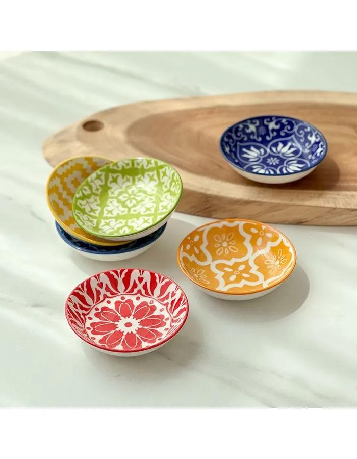 Ceramic Bohemian-style small dishes, dipping sauce dishes, condiment dishes, soy sauce dishes, tableware, Japanese-style hotel cuisine dishes