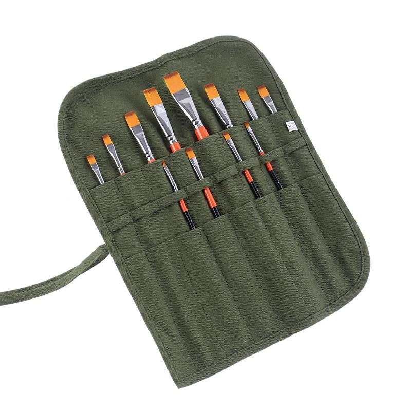 Ougelang Nylon Bristle Flat Head Gouache & Acrylic Brush Set