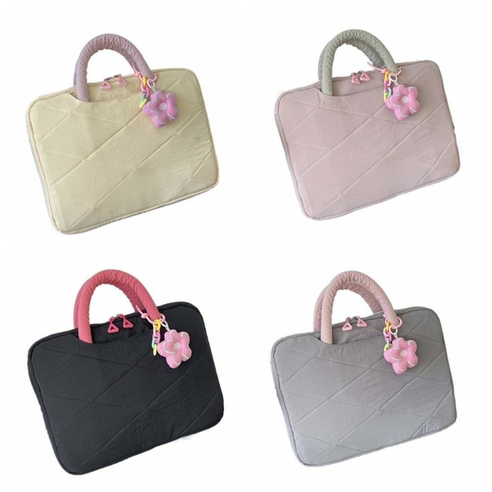 Handle Style Computer Handbag With Flower Pendant Laptop Bags Laptop Case Laptop Sleeve  Office
