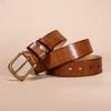 Hot First Layer Cowhide Men's Belt Scalper Leather Belt Classic Men's Versatile Pin Buckle Belt
