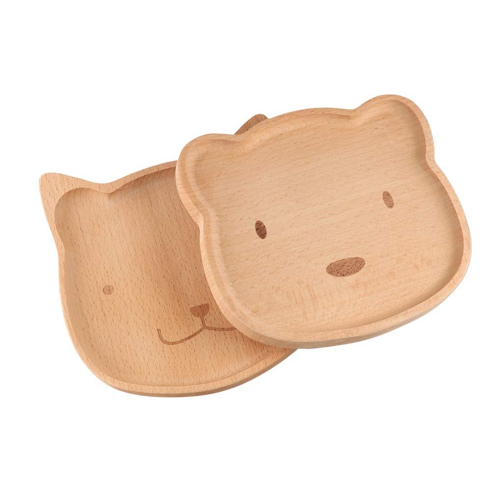 Animal Pattern Cartoon Dinner Tray Cute Wood Food Dishes Children's Rice Plate Serving Kids