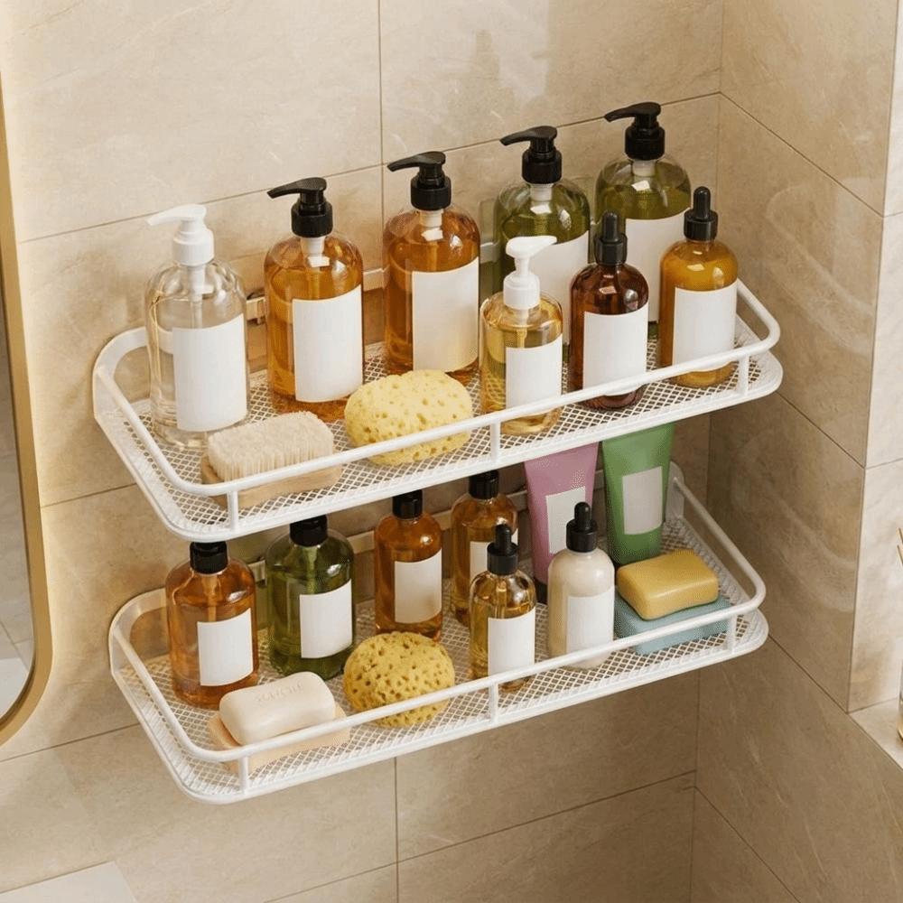 Rustproof Shower Shampoo Rack Large Capacity Cosmetic Storage Rack Kitchen