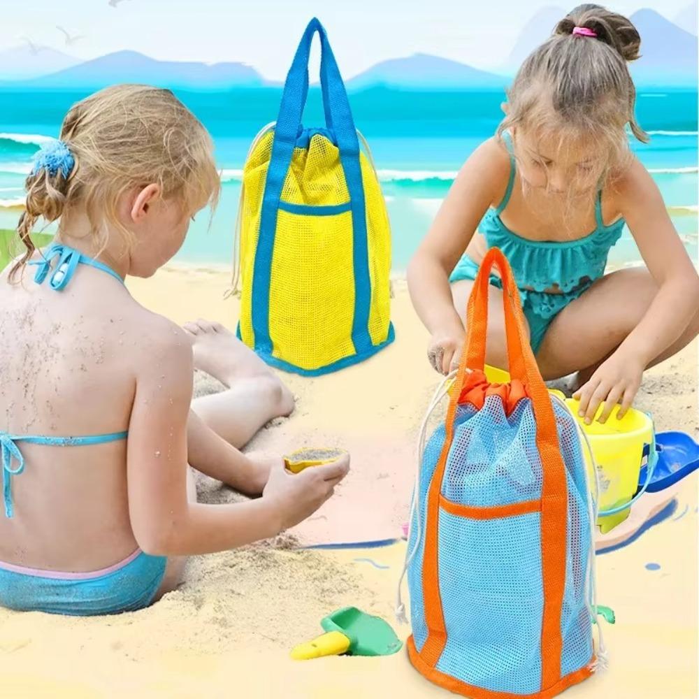Foldable Beach Storage Bag Handheld Toy Organizer Swimming Accessories Mesh Toiletries Bag  Travel