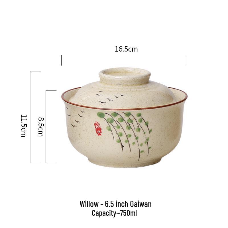 Keramik Nudel- und Suppenschüssel mit Deckel für den Heim- oder Wohnheimgebrauch