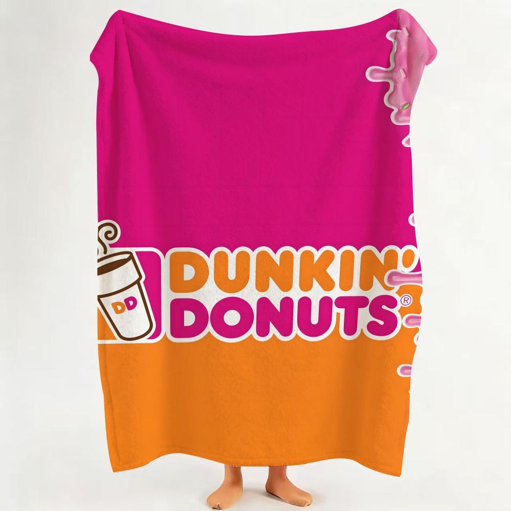 Food D Dunkin D Donuts Throw hot Flannel Throw Blanket Suitable for Sofa Living Room Bedroom soft 75cmx90cm