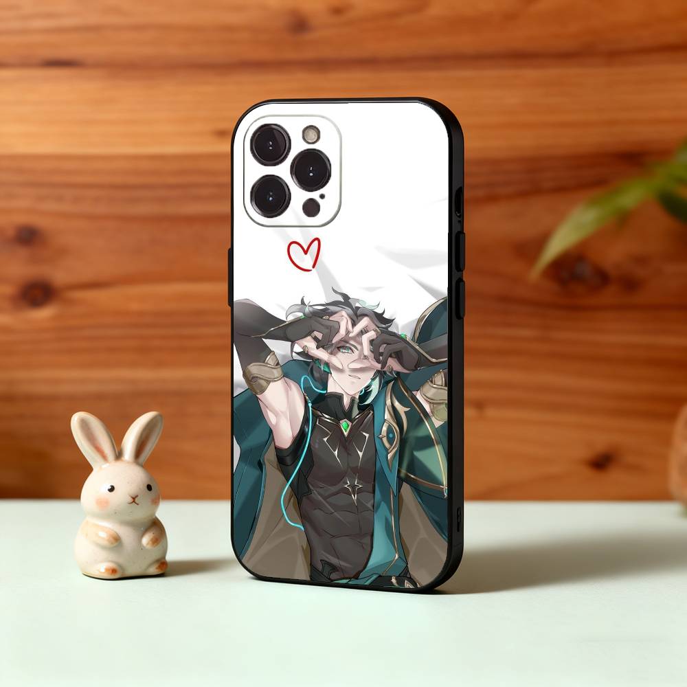 Genshin Alhaitham Phone Case For iPhone17 16 15 14 13 12 11 Pro Max Plus,5G Soft Black Case