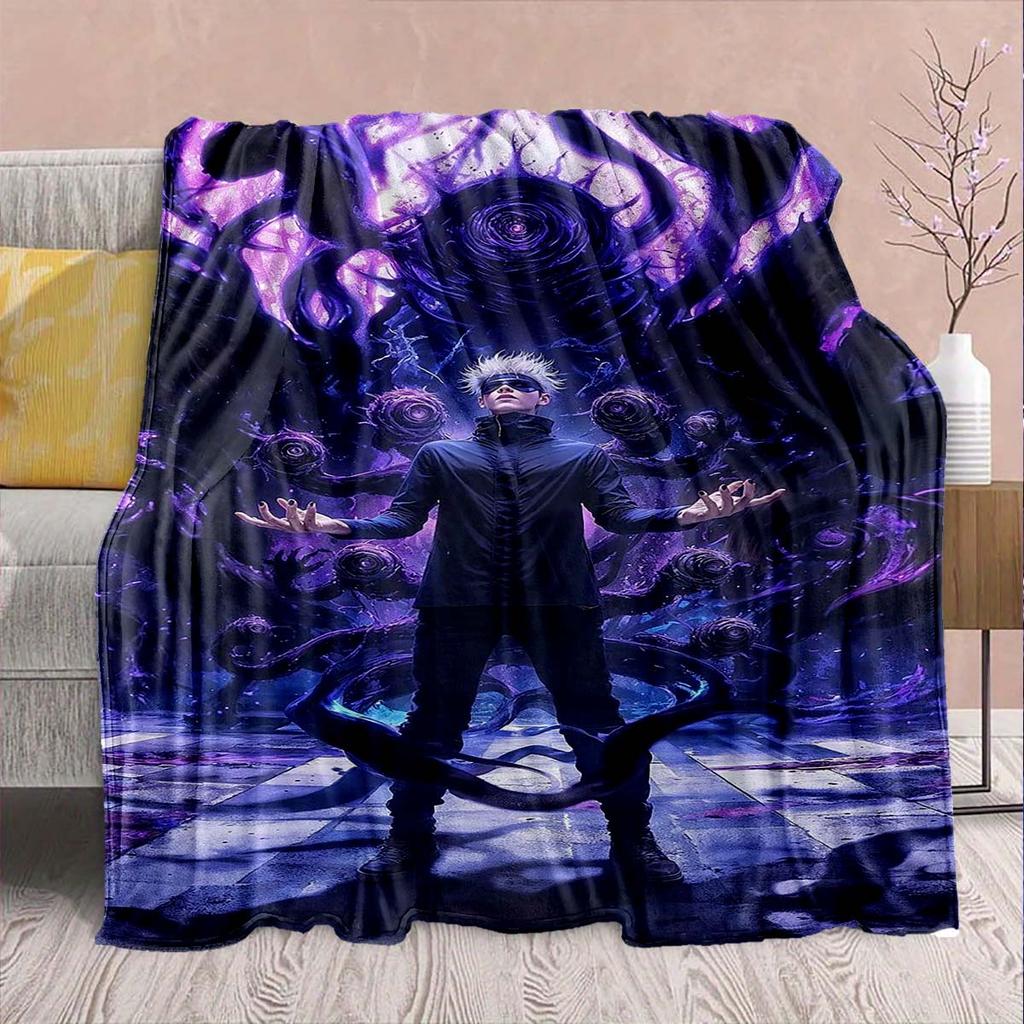 Jujutsu Kaisen Flannel Design Blanket Soft Warm Throw Lightweight Cozy Sofa Bed Decor -QJY