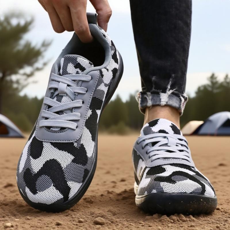 Wide Toe Men's Shoes Fashion Camouflage Breathable Causal Running Shoes Outdoor Off-road Minimalist Walking Shoes Sneakers Men