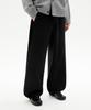 TRILLION Side Pleat Snap Button Wide Slacks (Black)
