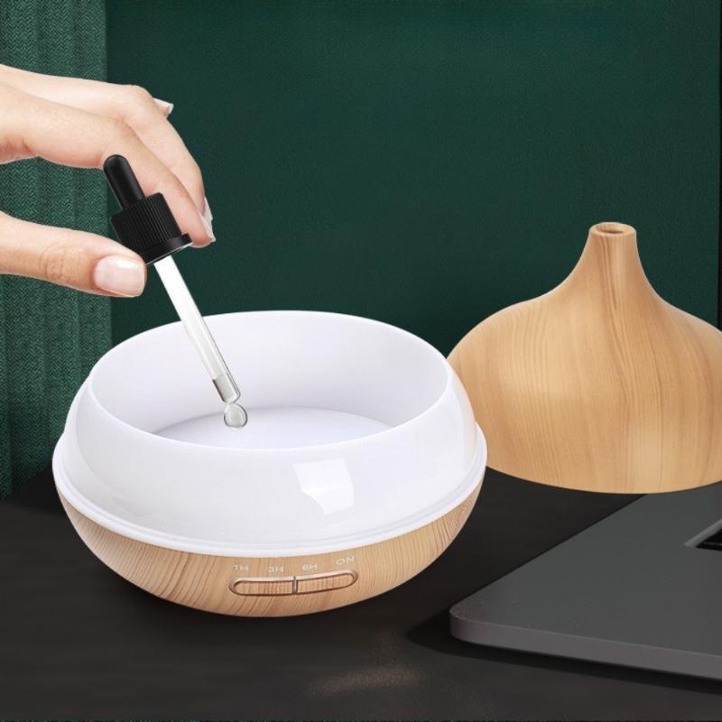 Aromatizador De Ambiente 2026 New Energy-Saving Ambience Wood Grain Diffuser Essential Oil Mist Humidifier with Night Light