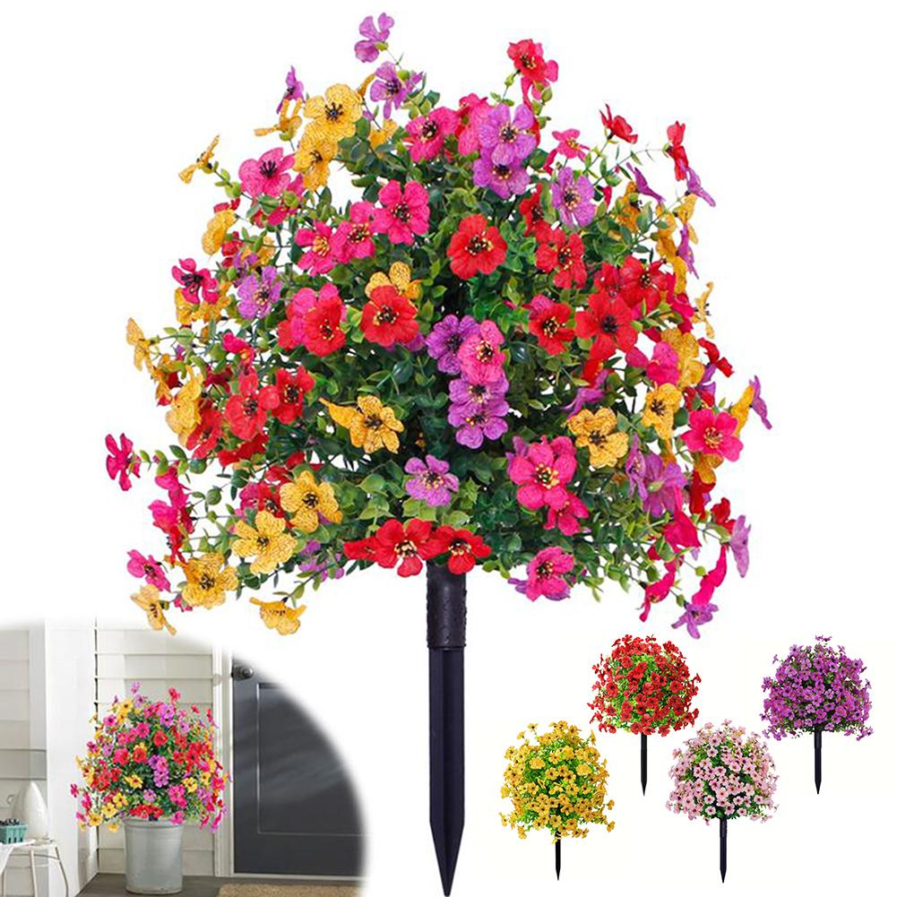 Artificial Flowers Simulated Flower Daisies with Eucalyptus Leaves, for Home Outdoor Garden Decoration Spring Summer Patio Decor