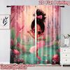 2D Flat Printing 2pcs Curtain Curtains Spring Fairy Ballet Digital Printed Polyester Drapes Holiday Decorations for Bedroom