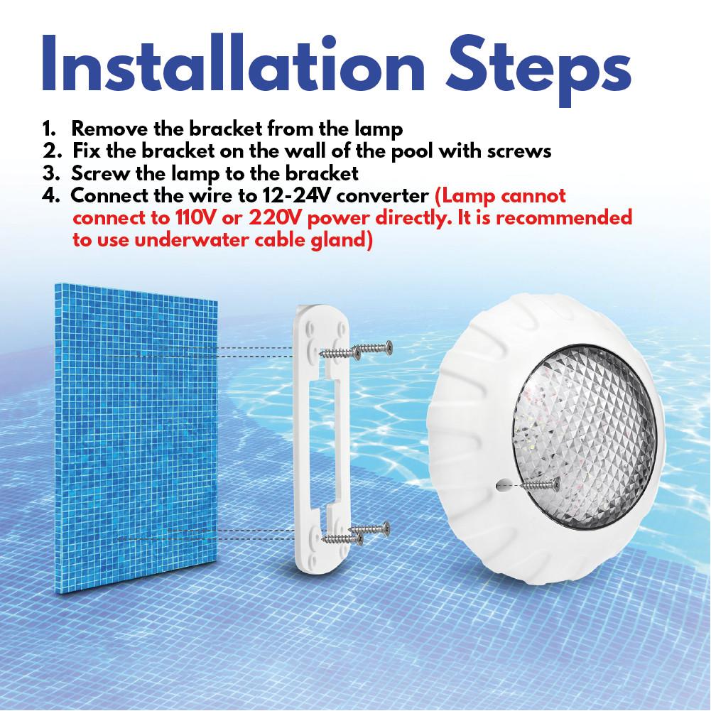 Schwimmbadleuchte LED RGB Farbwechsel DC12V IP68 Wasserdicht Teichleuchte mit Fernbedienung Unterwasserleuchte