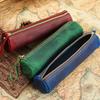 2026 Retro Leather Storage Pencil Bag, First Layer of Crazy Horse Leather Handmade Student Stationery Storage Bag