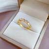 Real Gold Electroplated Open Ring, Women'S Fashion Personalized Ring, Index Finger Ring, The Same Simple And Cold Style