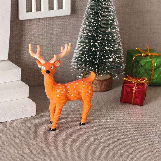 Miniature Christmas Scene Model Handmade Mini Wood Elf Door Festive Holiday Atmosphere Model Dollhouse