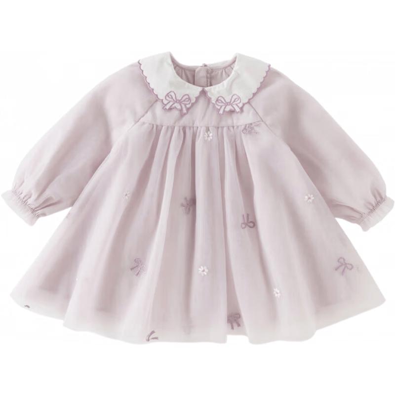 DAVE&BELLA Girls' Spring Mesh Princess Dress