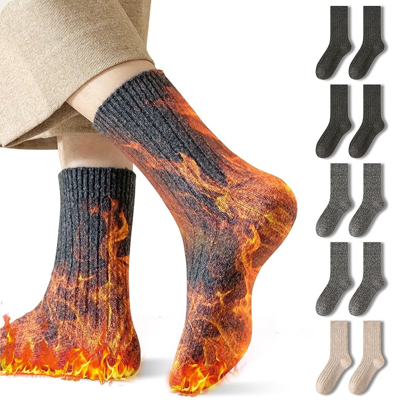 

[Gagaciso] socks men s business warm winter Thick [Extra-thick pile lining, extremely warm 35℃ constant temperature, cold protection, antibacterial