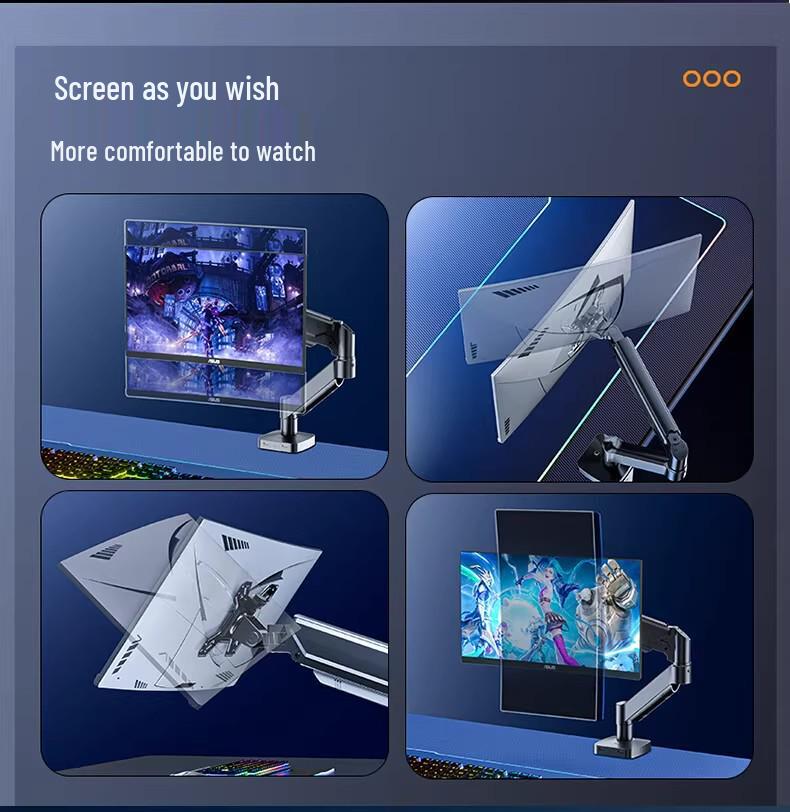 Adjustable Single & Double Screen Monitor Stand with Rotatable Lift Arm