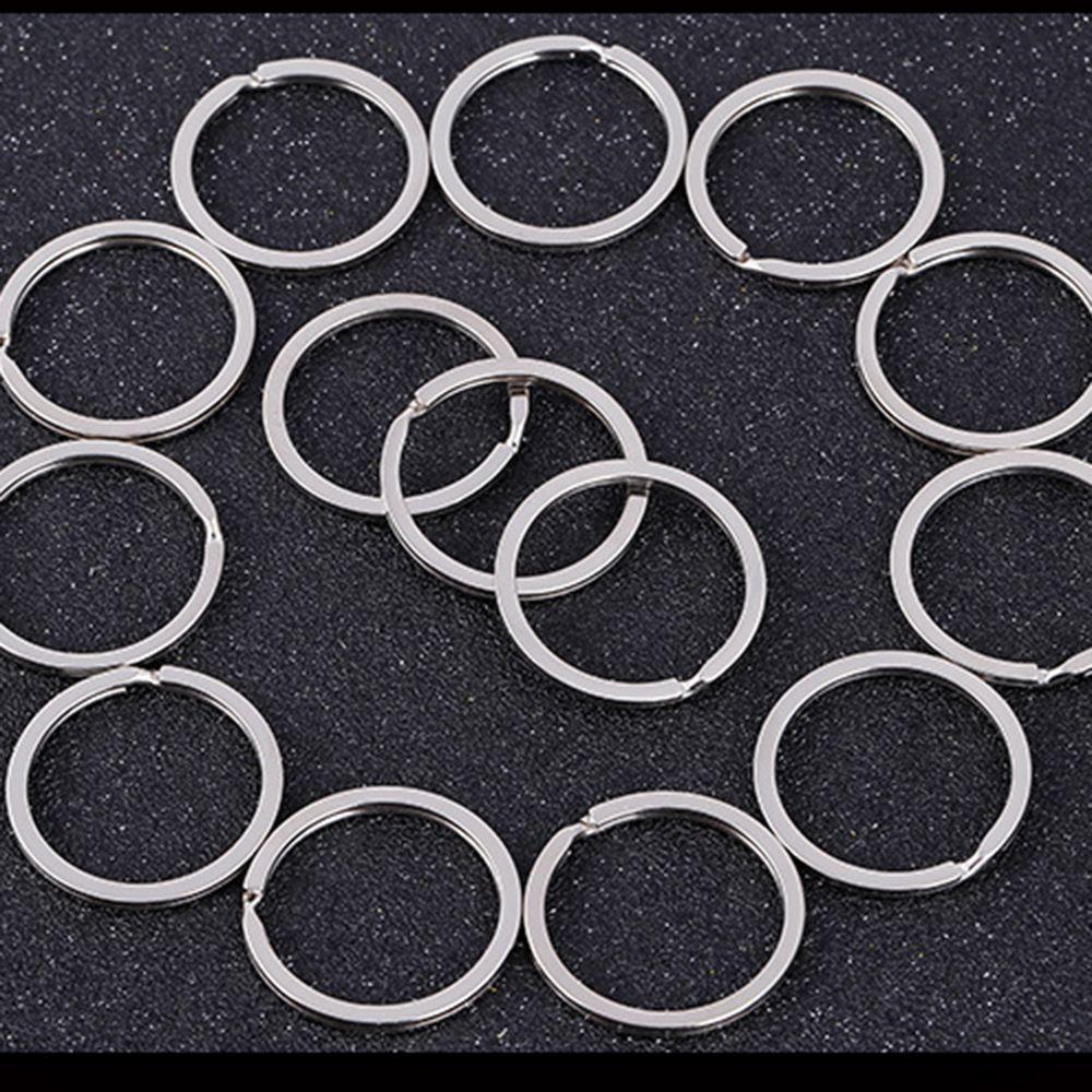 10Pcs/Pack New Pocket Clasps Chain Loop Stainless Steel Split Key Ring Keychain