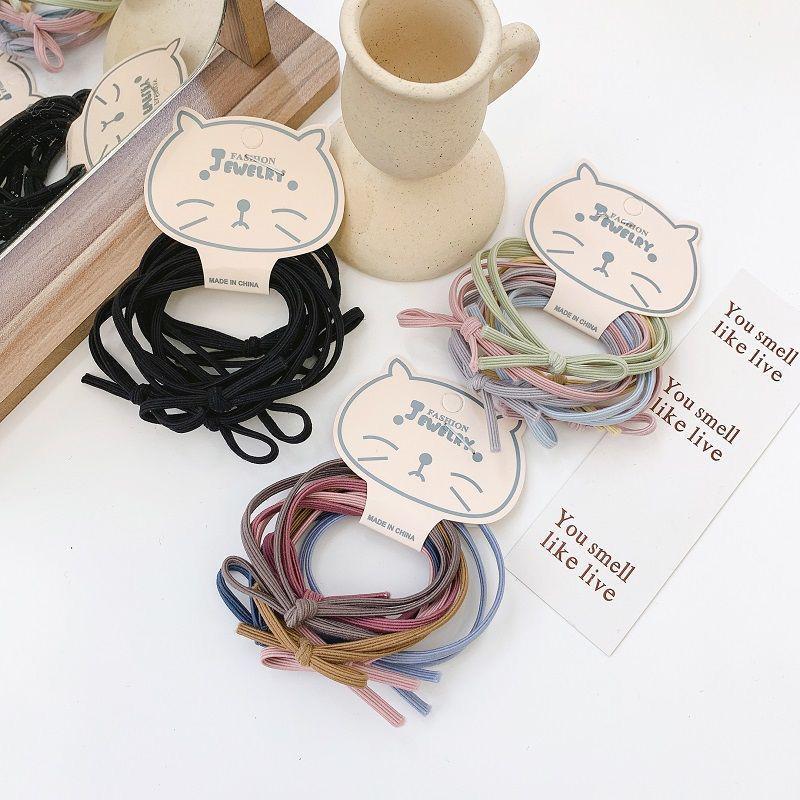 6-Piece Set of Korean Simple Bow Hair Ties 