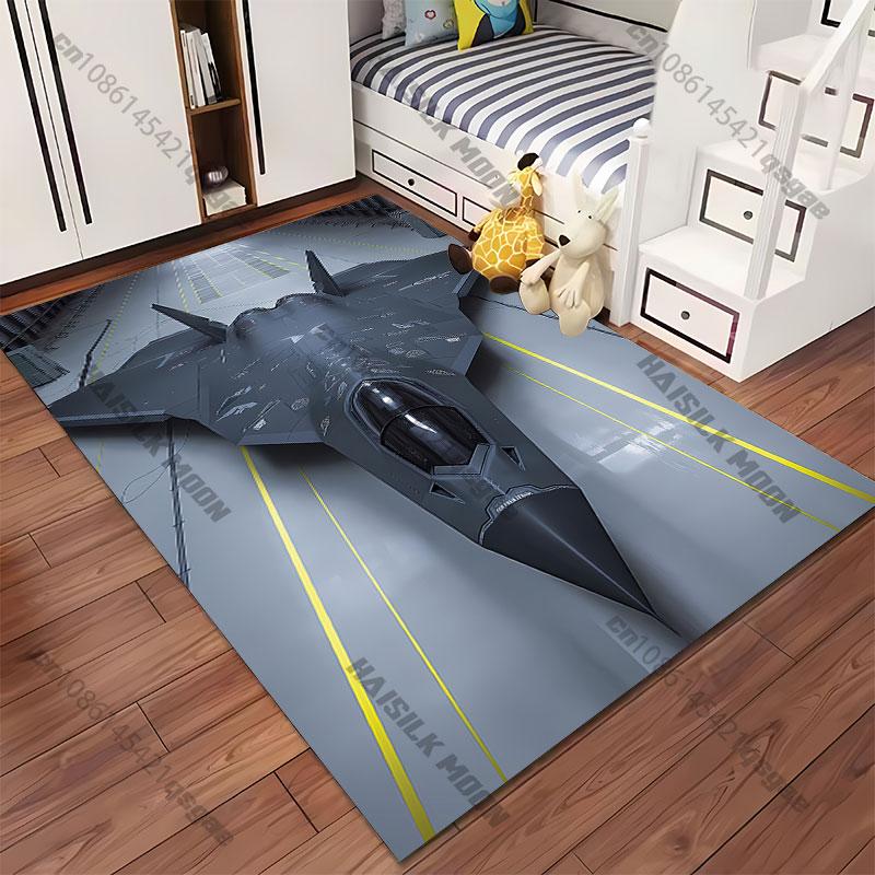 Advanced Stealth Fighter Jet Carpet Yoga Living Room Room Decor Children's Crawling Mat Doormat Area Rug Games Mat