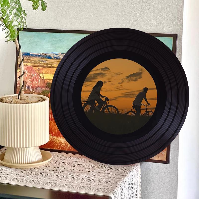 Sunset Romance Vinyl Ornament: Personalized Home Decor Gift
