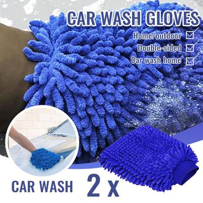 2PC Microfiber Chenille Car Wash Gloves (used for Car Wash and Car Maintenance)