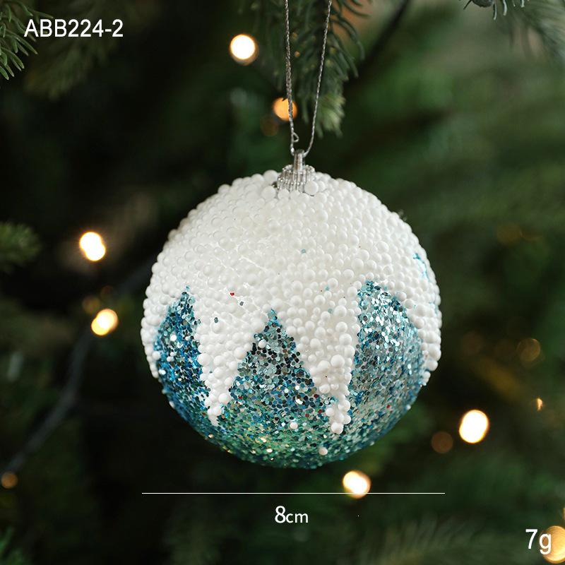 8CM Creative Foam Christmas Tree Ball Pendant Decoration