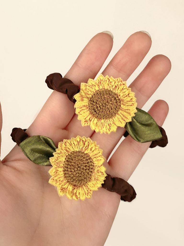 2pcs Sunflowers Hair Rope Hair Rings, Fixed Hair and Ponytail, Suitable for Thick Hair Thin Hair, Suitable for Women and Girls,