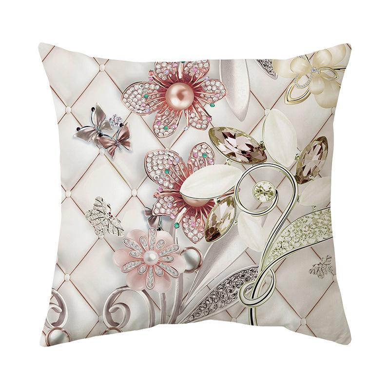 

Чехол на подушку с золотым цветком, ультрамягкий, короткий, плюшевый, с принтом, для дома, гостиной, дивана, наволочка для подушки 45*45cm CR029-6