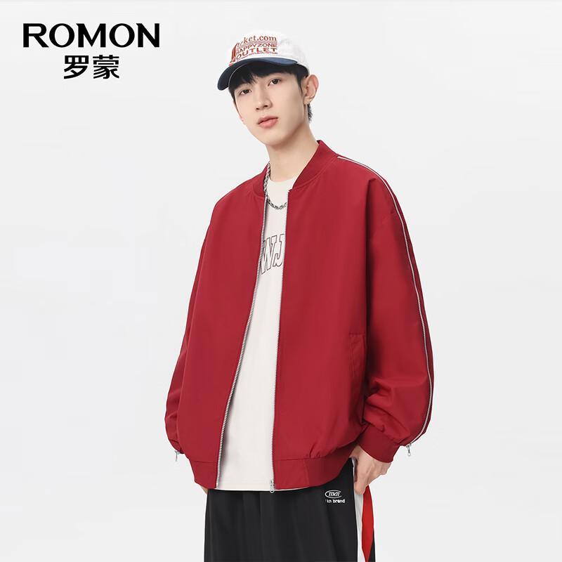 Romon Unisex Loose Fit Casual Baseball Jacket