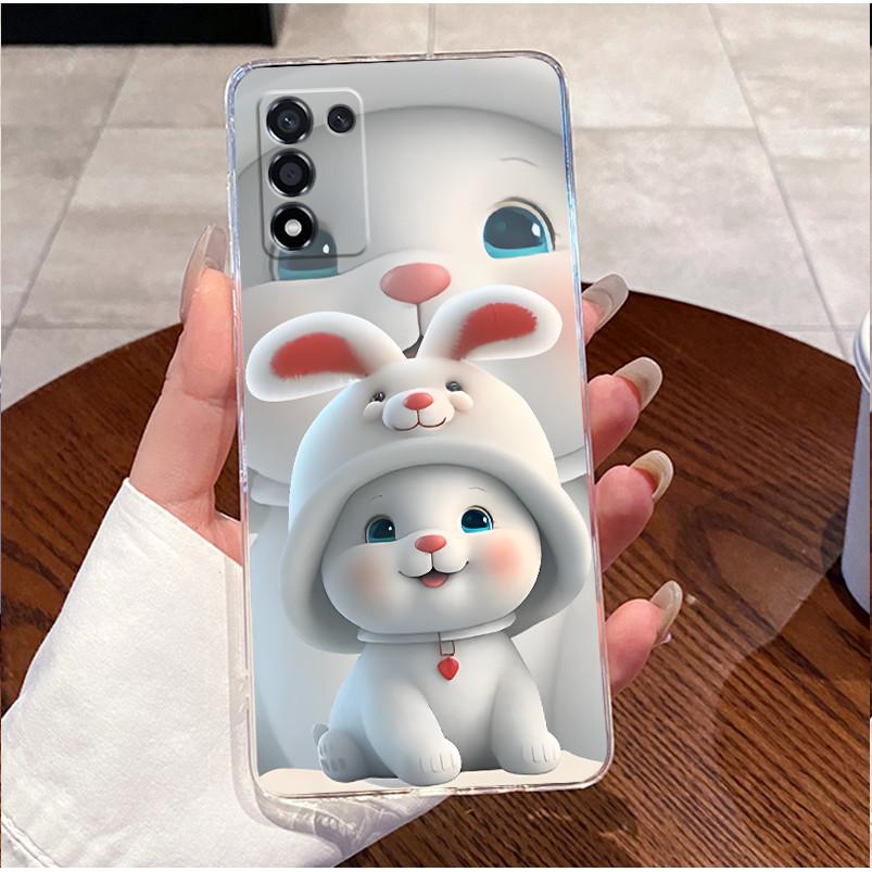 Case For OPPO K9S PERM10 Realme Q3S Q3T Clear Silicone Luxury Cute Rabbit Funny Fashion Love Phone Case Back Cover Soft Shell