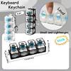 Glowing Keyboard Stress Relief Toy, 4-in-1 Stress Relief Button Keychain, Stress Relief Fingertip Clicker, Transparent Color