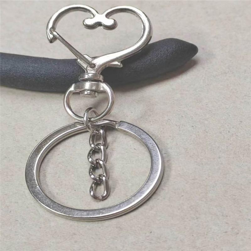 Lot de 50 Porte-clés Uniques à Faire Soi-même Crochets Porte-clés à Fermoir Mousqueton pour Lanière de Bricolage