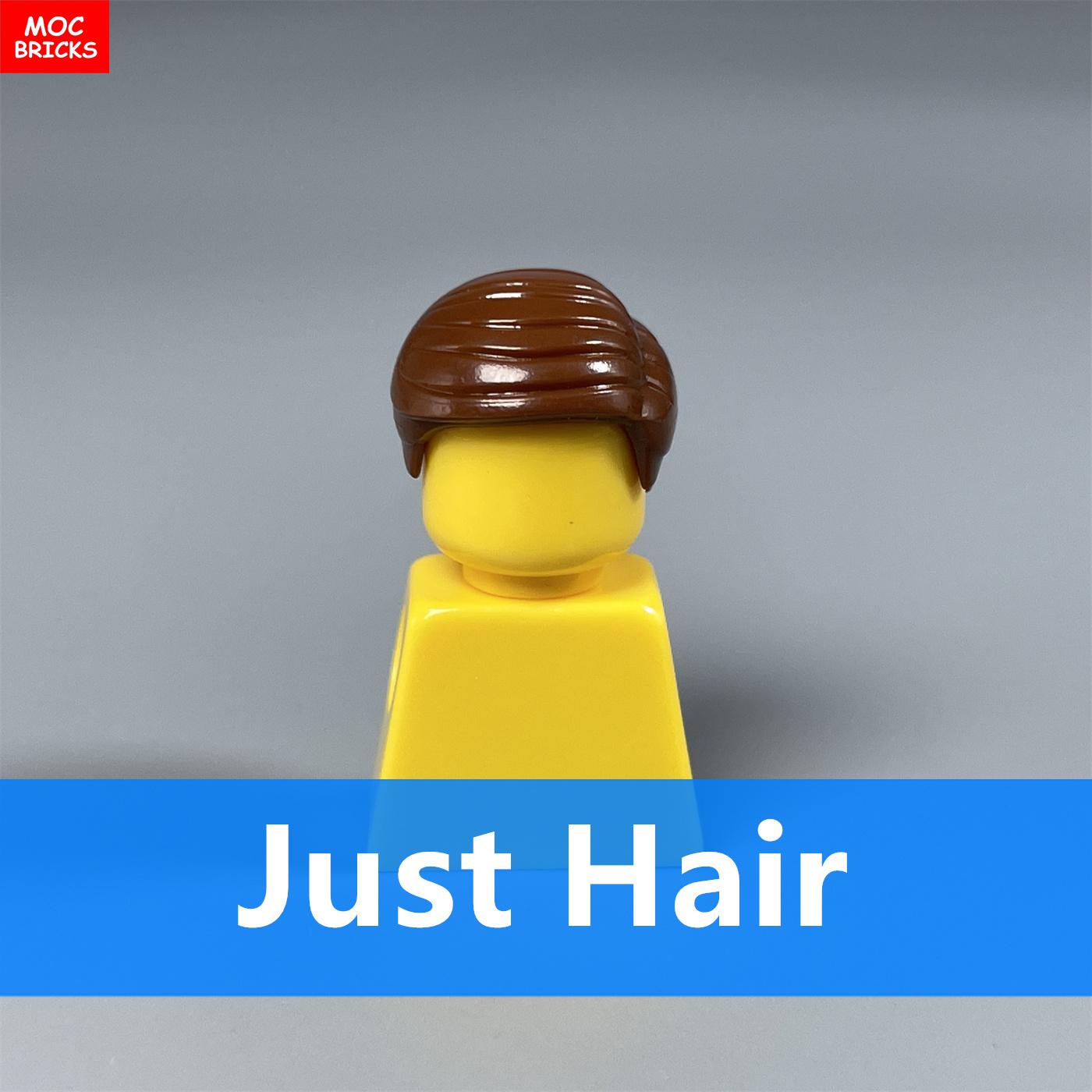 

10pcs MOC Bricks Male Hairs Side-part 1011 4cm Figure Body Wear Brown Black Compatible featuring Major Constructing Blocks Playthings