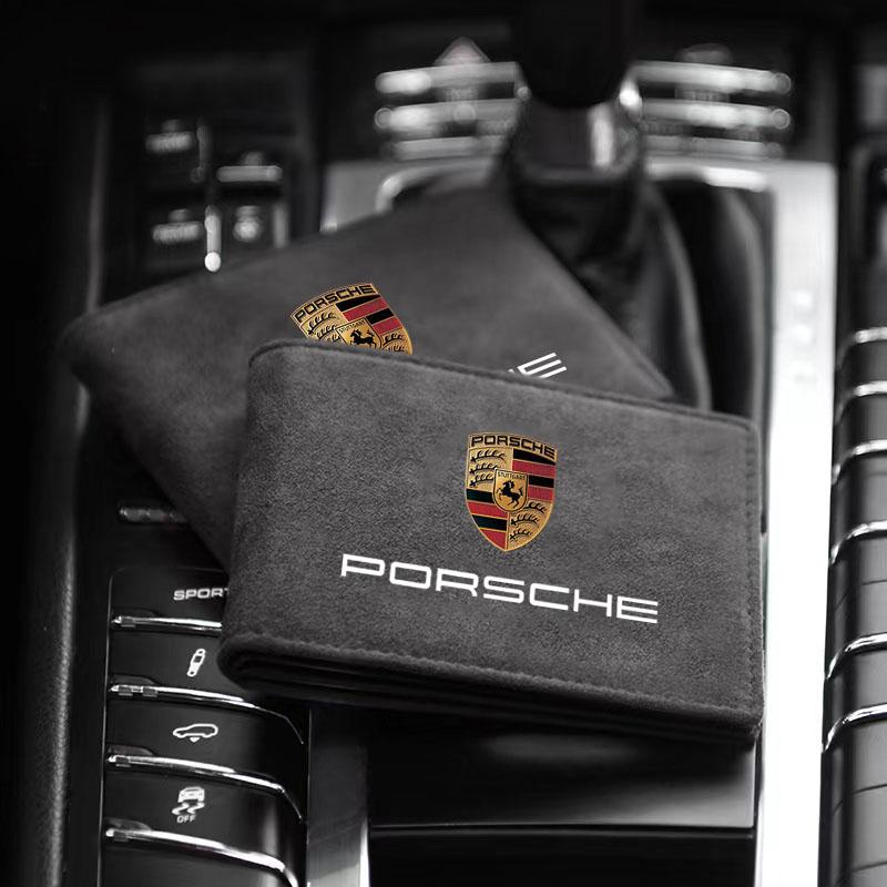 PU Lær Kredittkortetui Bilkjøredokumenter Beskyttelsesetui For Porsche Boxster Cayenne Panamera Macan Cayman 911 918 996 917 991