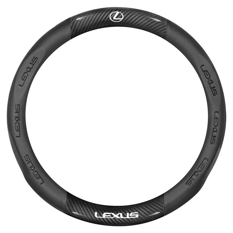 38cm Carbonfaser Leder Auto Lenkradabdeckung für Lexus F Sport ES200 ES300 RX300 LS500h GS300 IS300 CT200h UX300 LX570 GX