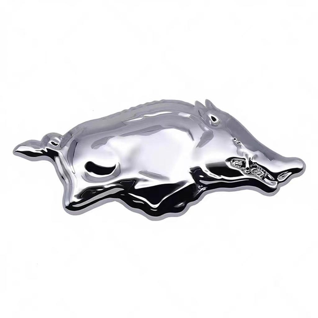 3D Wild Pig Boar Warthog Metal Emblems Badge Car Decal Sticker Suitable for Side and Rear Trunk Decoration