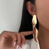 Ingemark Vintage Spiral Smooth Metal Big Stud Earrings for Women Trendy Simple Irregular Pierced Earring 2026 New Year Jewelry