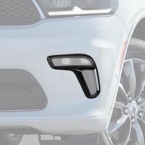 For Dodge Durango -2026 ABS Carbon Front Fog Light Cover Fog Lamp Frame Trim